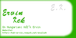 ervin kek business card